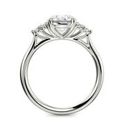Brisa Round Cut Pave Cluster 4 Prong Engagement Ring Setting - Nivetta